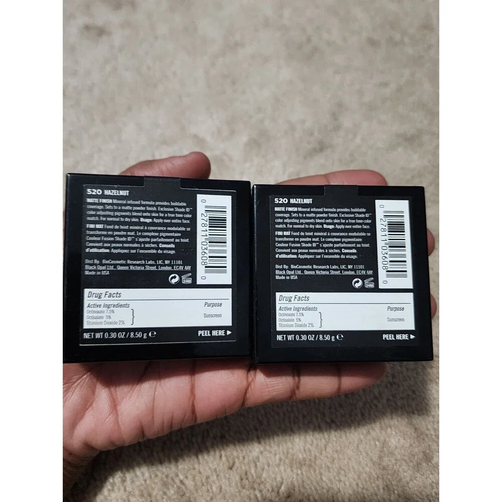 Lot of 2 BLK/OPL True Color Mineral Matte Creme Powder Foundation 520 Hazelnut